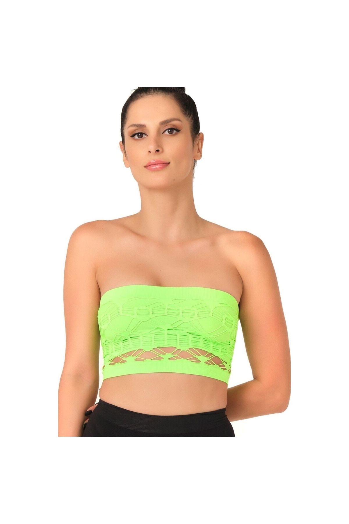 Marsilyan MODLİVE YEŞİL MI Emay 4050 Double Örgü Toparlayıcı Straplez Büstiyer