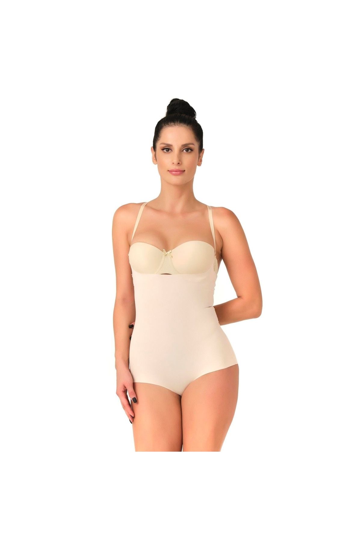 Marsilyan MODLİVE TEN MI Emay 2723 Lazer Kesim Göğsü Açık Slip Korse