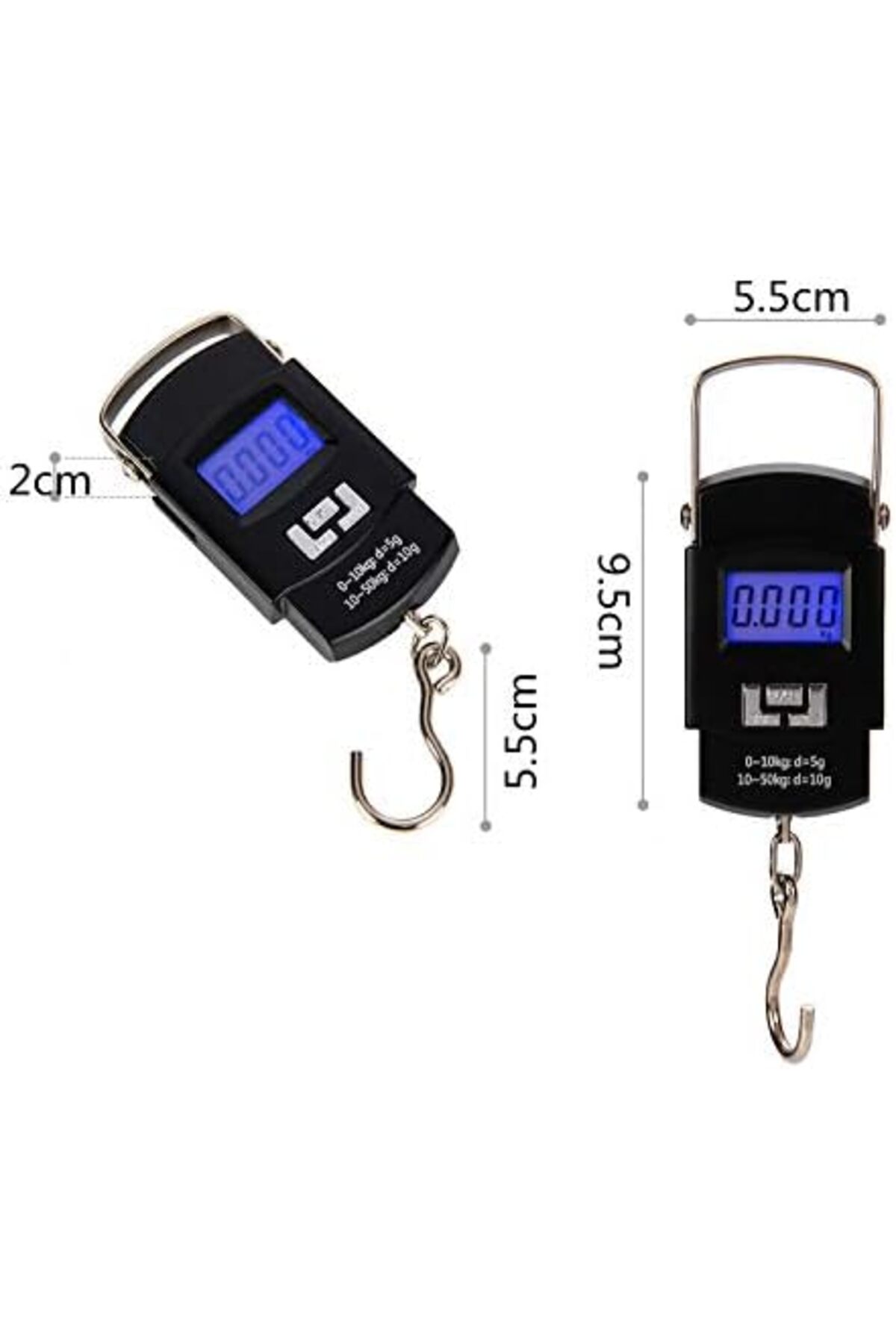 ميزان أمتعة رقمي محمول من Hyindoor - يزن حتى 50 كجم - أسود