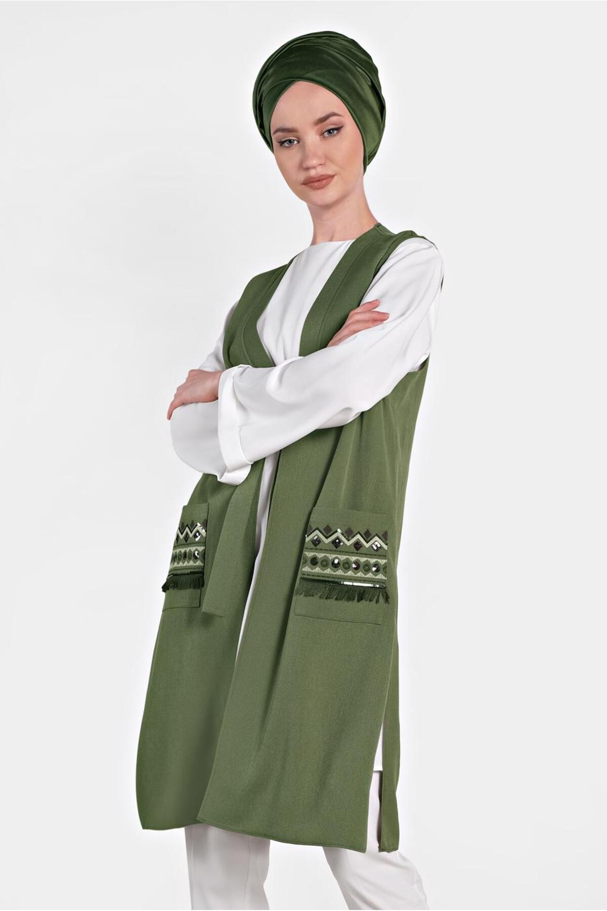 آلوینا تونیک دولایه گلدوزی شده ۴۴۳۷