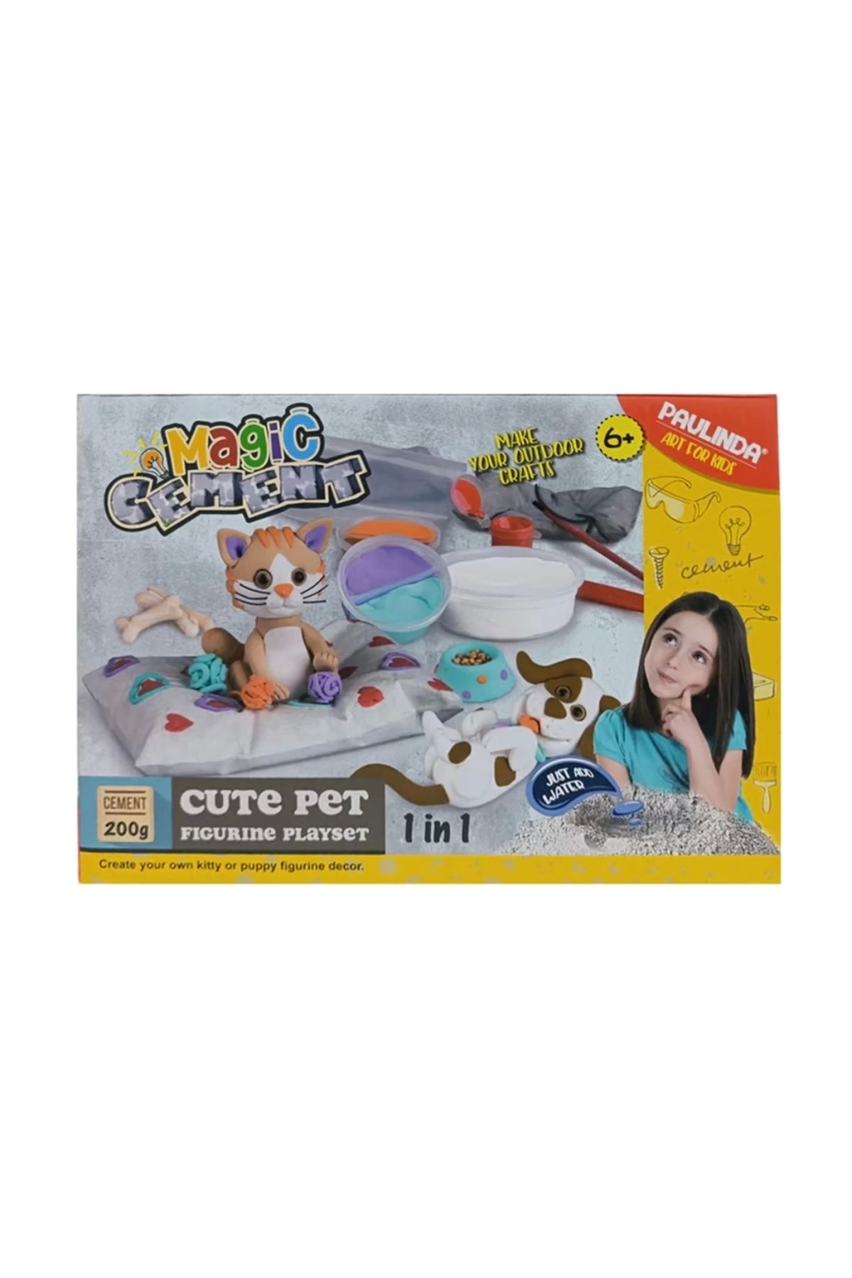 FTT SHOPPING MARKET Nessiworld Paulinda Magic Cement Tatlı Hayvan Figürleri Hobi Seti 200 gr