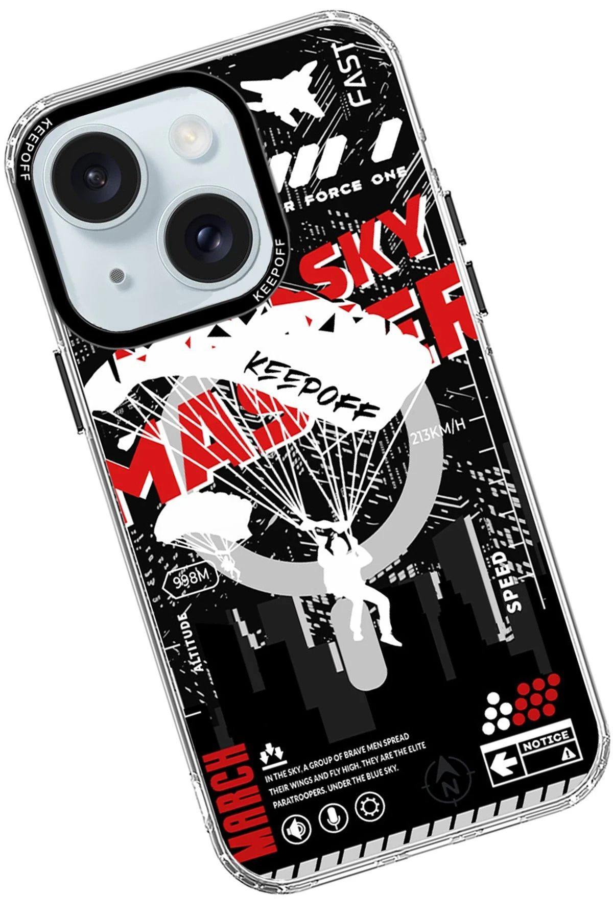 Keep Off iPhone 15 Battlefield Magsafe Kapak - Airborne GLSTD