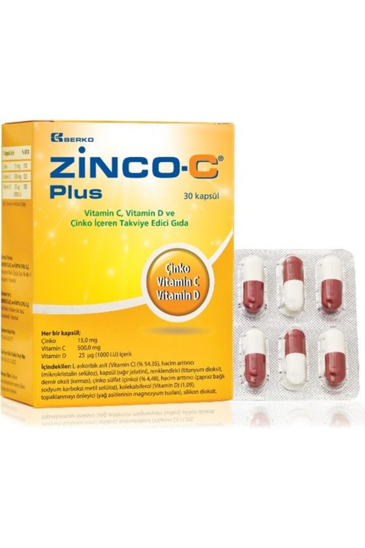 Berko Zınco-C Plus Teg 30 Kapsul