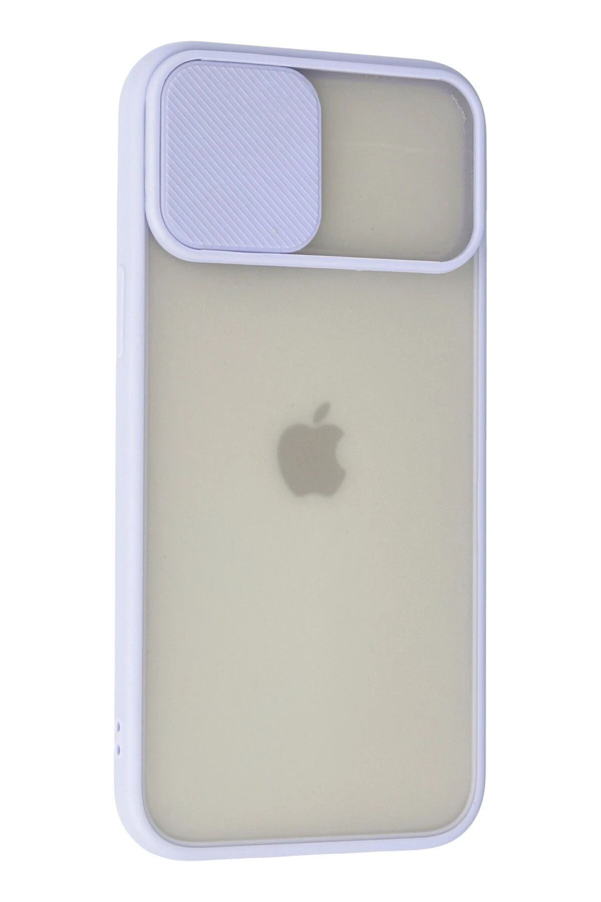 NewFace iPhone 12 Pro Max Kılıf Palm Buzlu Kamera Sürgülü Silikon - Lila GLSTD