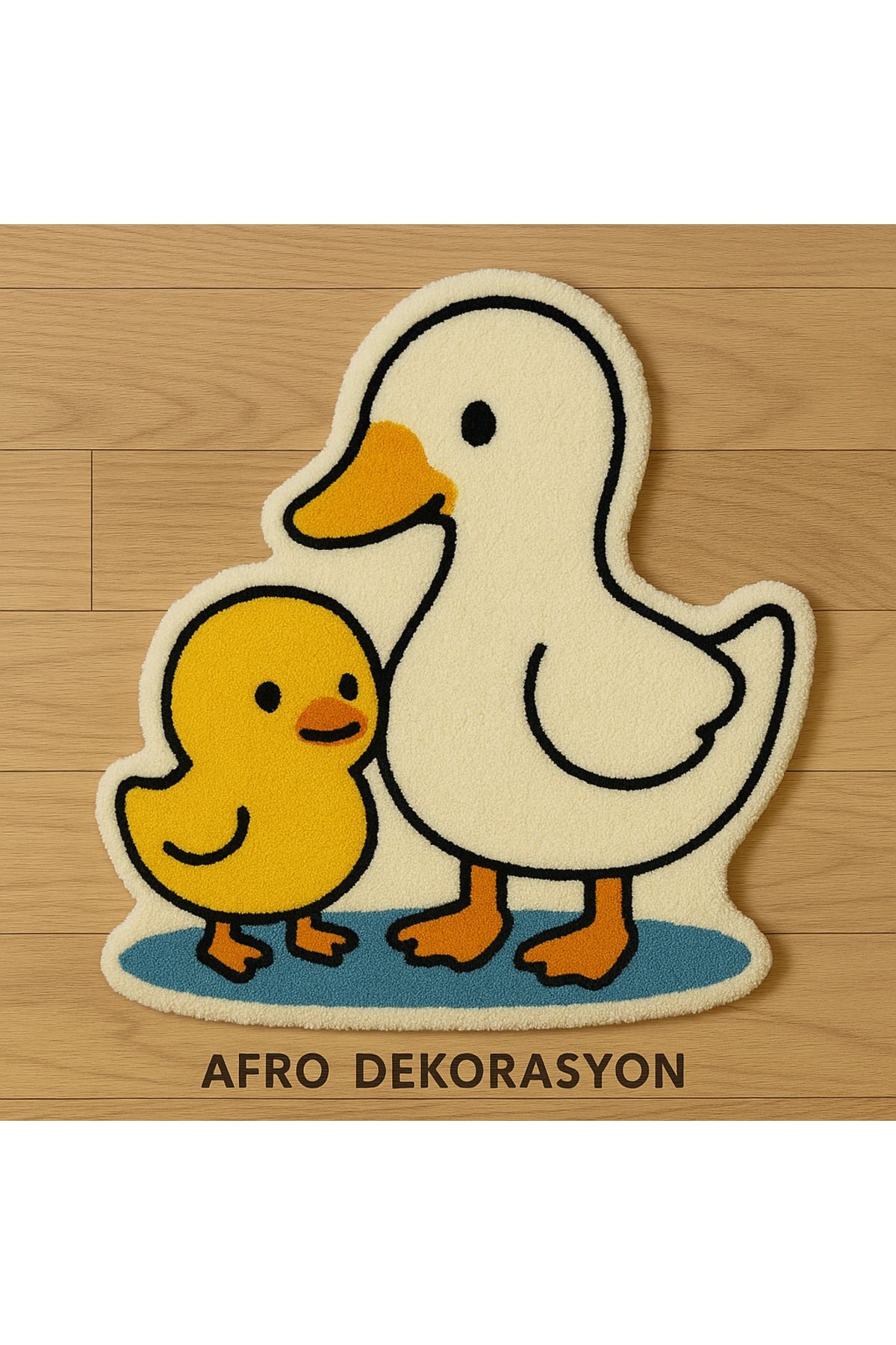 Afro Dekorasyon Ördek Bohem Tarzı Halı – El Yapımı, Tüylü Yumuşak Halı