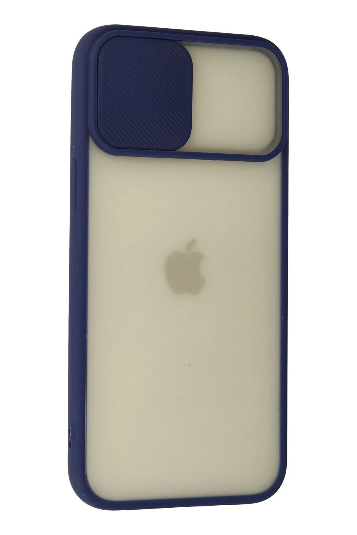 NewFace iPhone 12 Pro Max Kılıf Palm Buzlu Kamera Sürgülü Silikon - Lacivert SVLRS