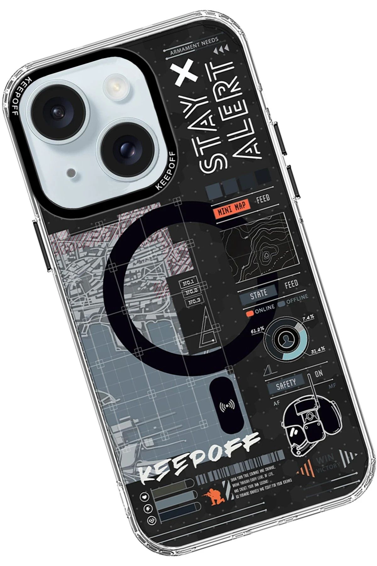 Keep Off iPhone 15 Battlefield Magsafe Kapak - Strategy GLSTD