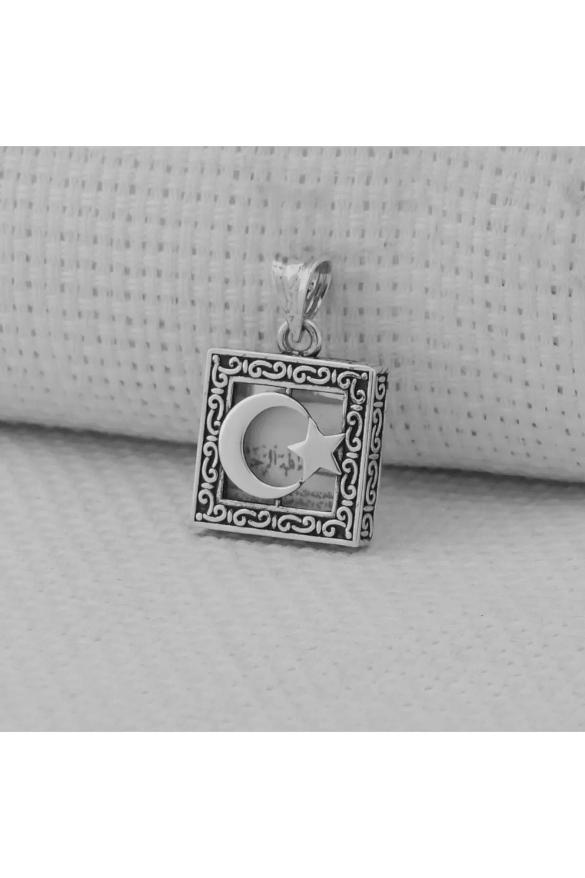 MODA925 925 Ayar Gümüş Cevşeni Kebir Dualı Ayyıldız Tasarımlı Cevşen Kolye