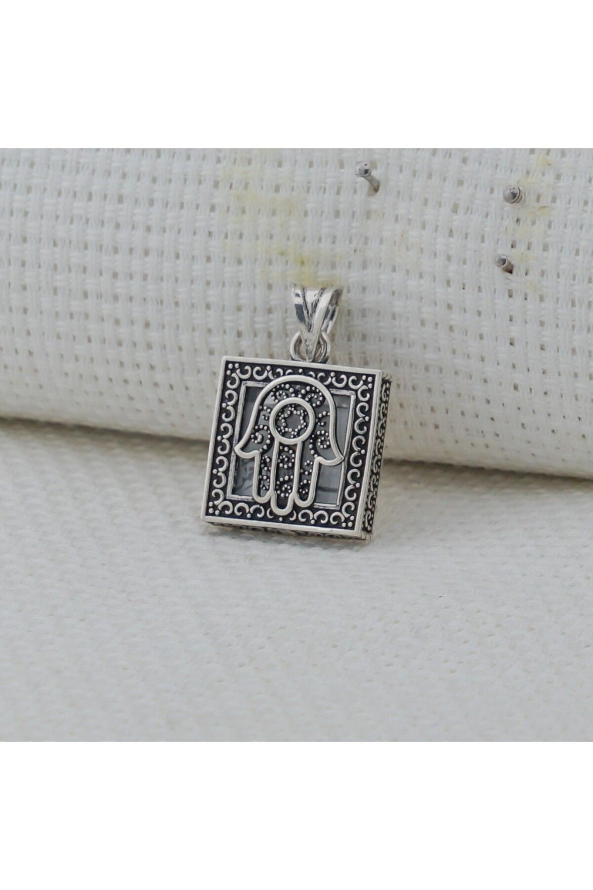 MODA925 925 Ayar Gümüş Cevşeni Kebir Dualı Fatıma Eli Tasarımlı Cevşen Kolye