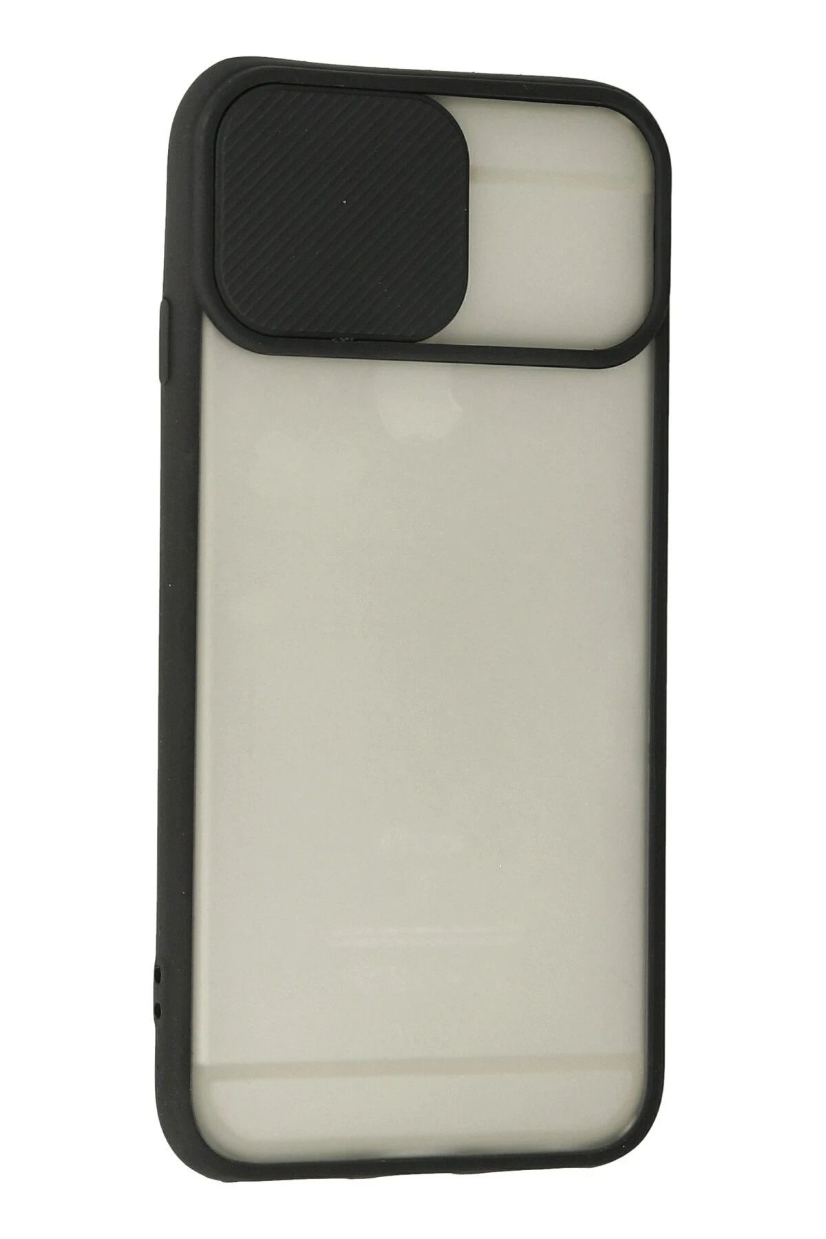 NewFace iPhone 6 Kılıf Palm Buzlu Kamera Sürgülü Silikon - Siyah SVLRS