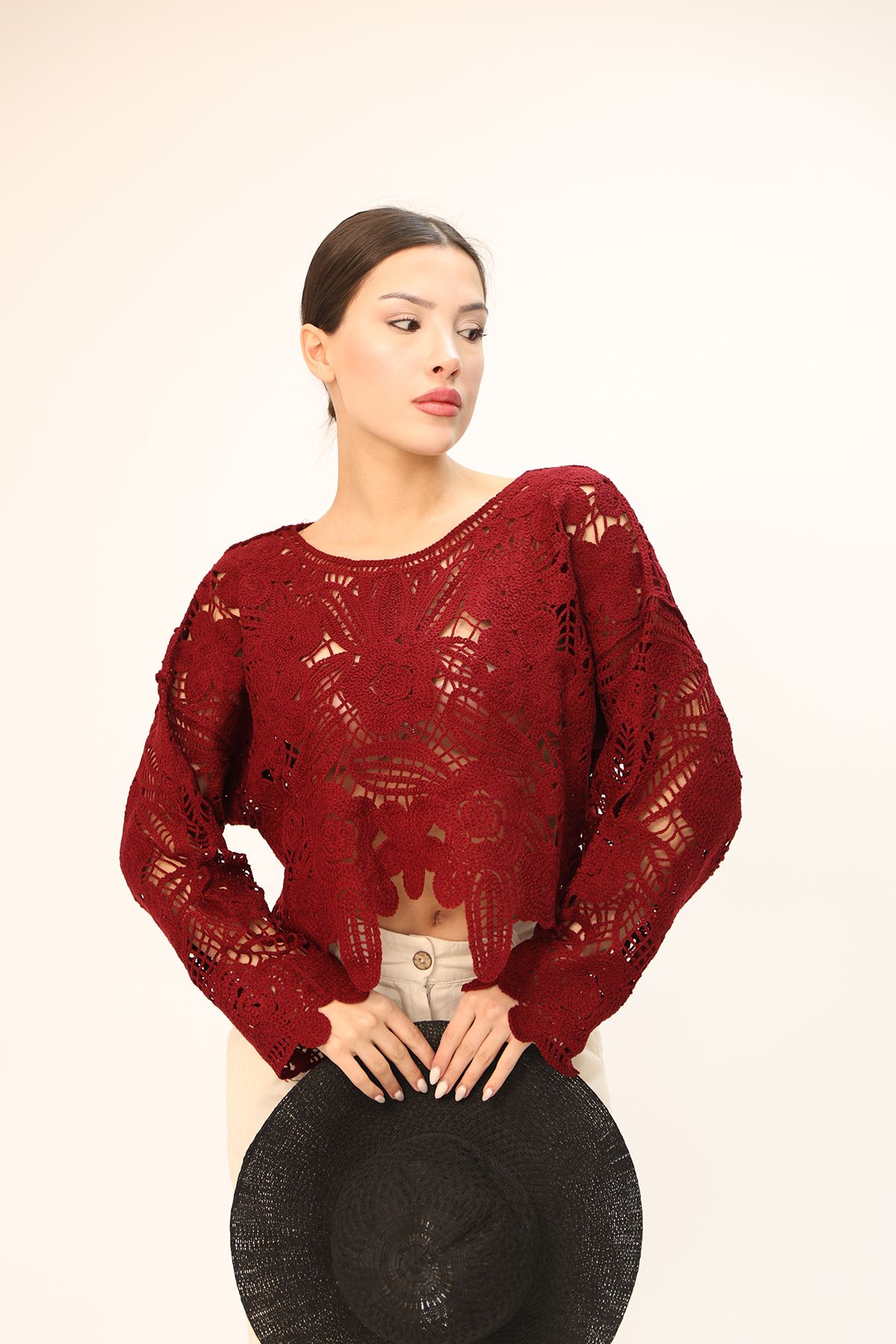 DM DİLAN MODA KADIN TIĞ İŞİ STANDART BEDEN BLUZ