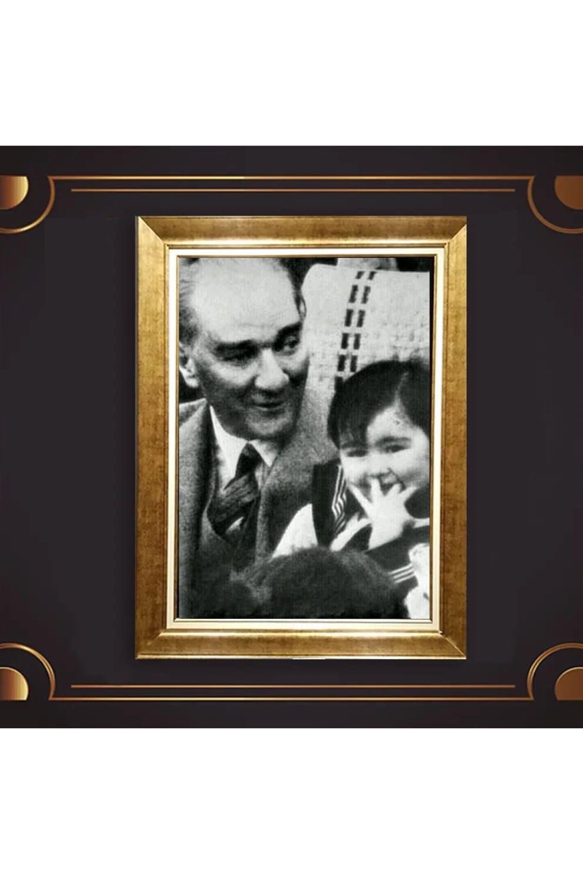 giyense ÖZEL TASARIM ÇERÇEVELİ PASPARTULU ATATÜRK TABLO A75