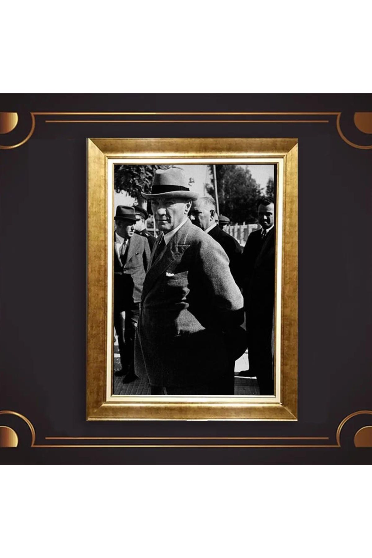 giyense ÖZEL TASARIM ÇERÇEVELİ PASPARTULU ATATÜRK TABLO A278