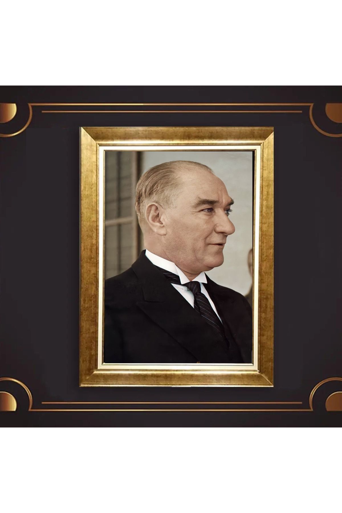 giyense ÖZEL TASARIM ÇERÇEVELİ PASPARTULU ATATÜRK TABLO A430