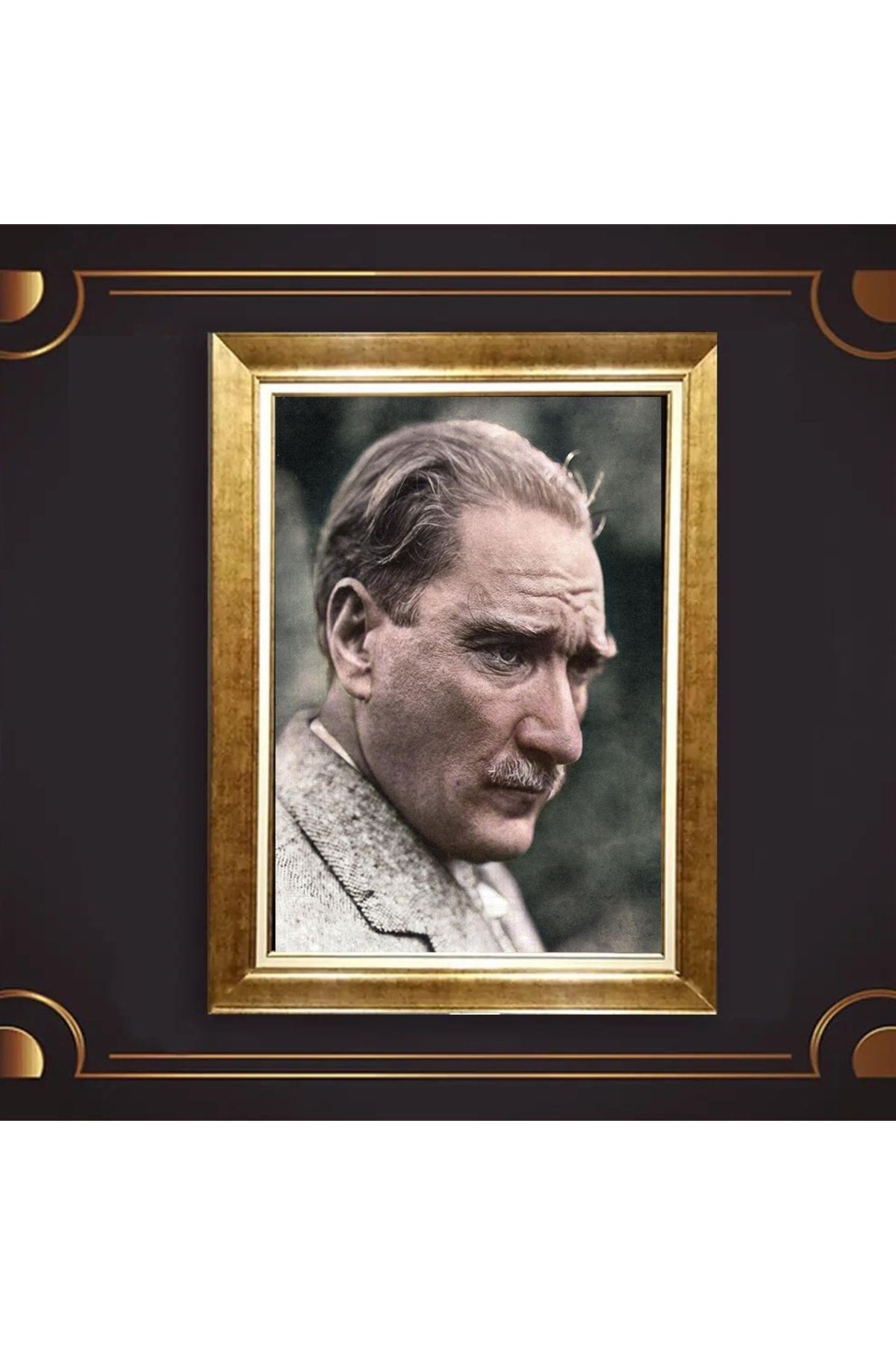 giyense ÖZEL TASARIM ÇERÇEVELİ PASPARTULU ATATÜRK TABLO A734