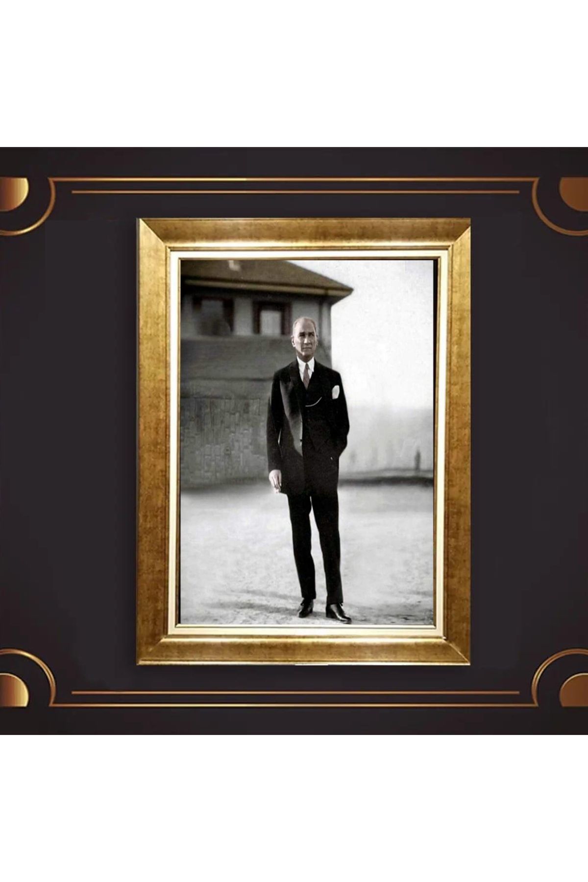 giyense ÖZEL TASARIM ÇERÇEVELİ PASPARTULU ATATÜRK TABLO A23