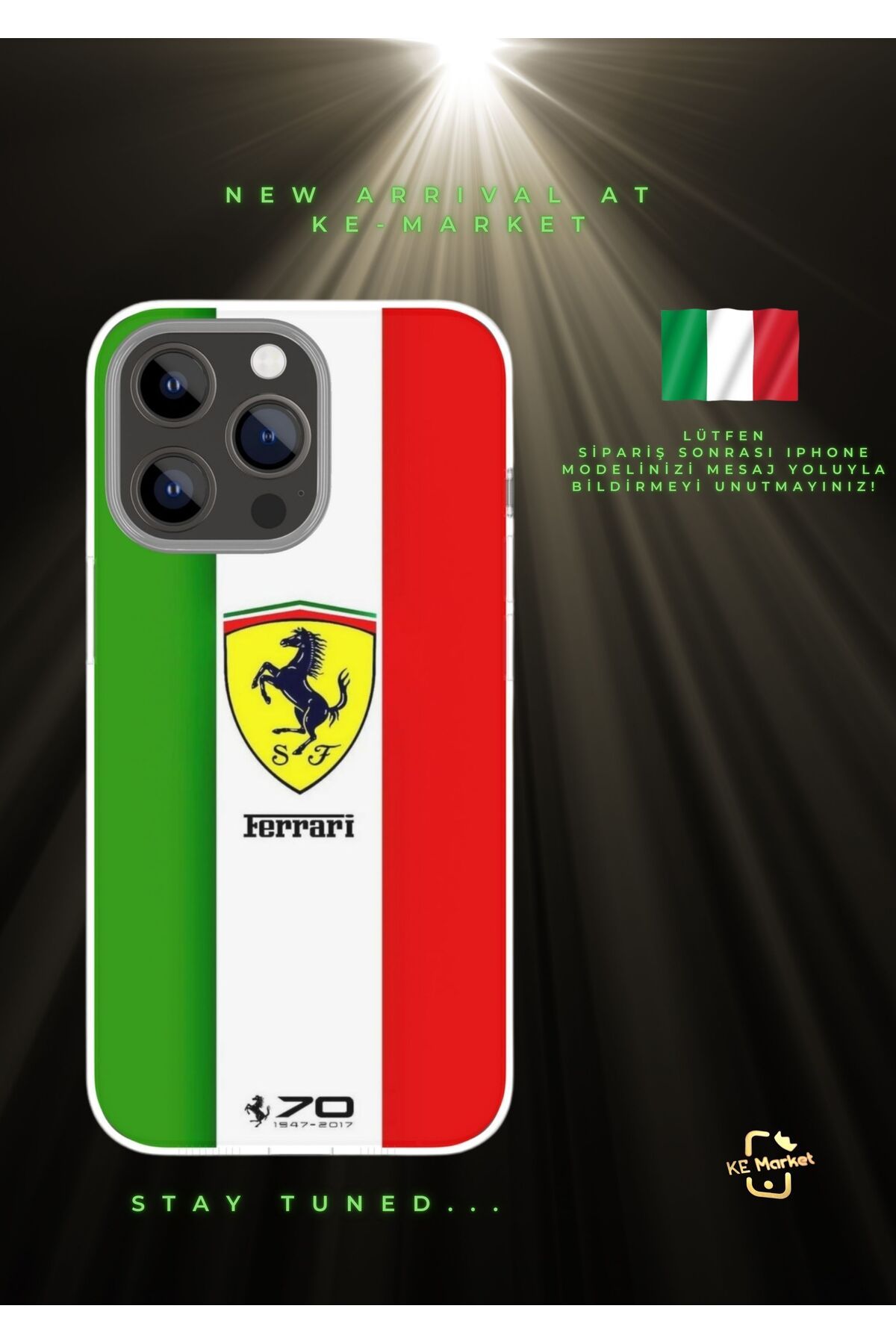 SOFTCASE Ferrari Series Iphone Tasarım Kılıf (LÜTFEN MESAJ YOLUYLA TELEFON MODELİNİZİ YAZINIZ)