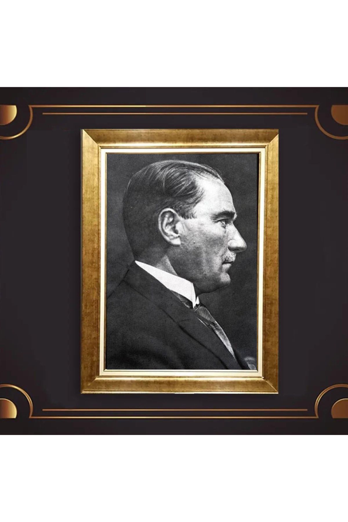 giyense ÖZEL TASARIM ÇERÇEVELİ PASPARTULU ATATÜRK TABLO A456
