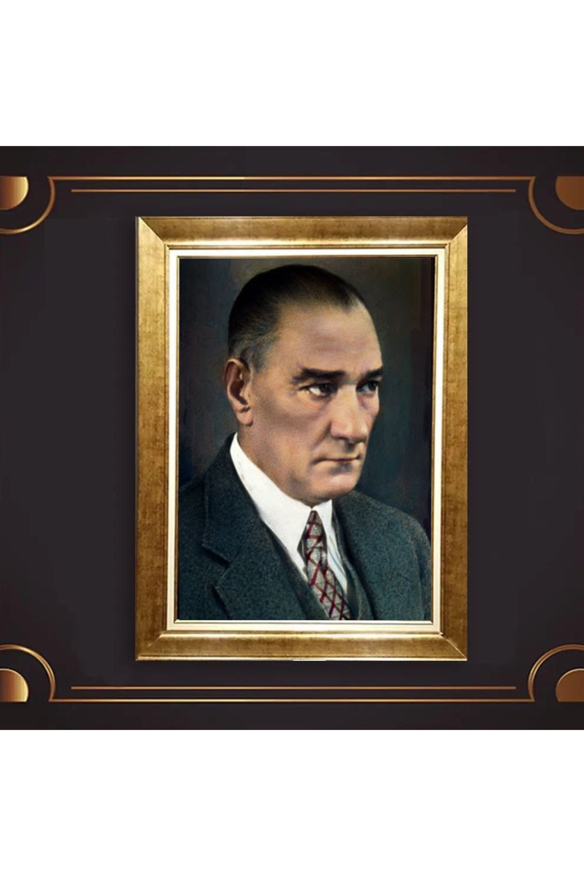giyense ÖZEL TASARIM ÇERÇEVELİ PASPARTULU ATATÜRK TABLO A621