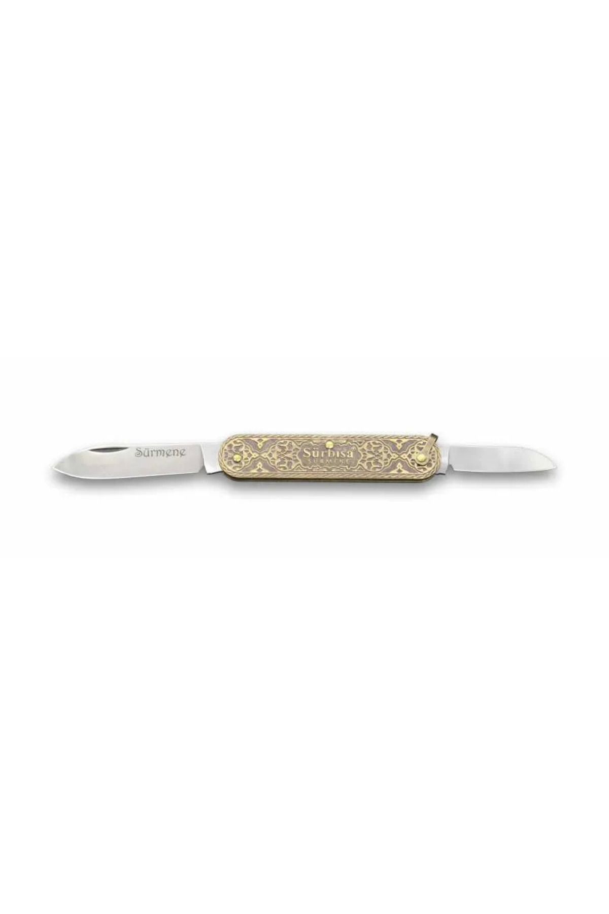 Belle Fusion 61804 Pirinç İşlemeli Sürmene Çakısı 5,5 / 3,5 Cm - Çift Bıçaklı