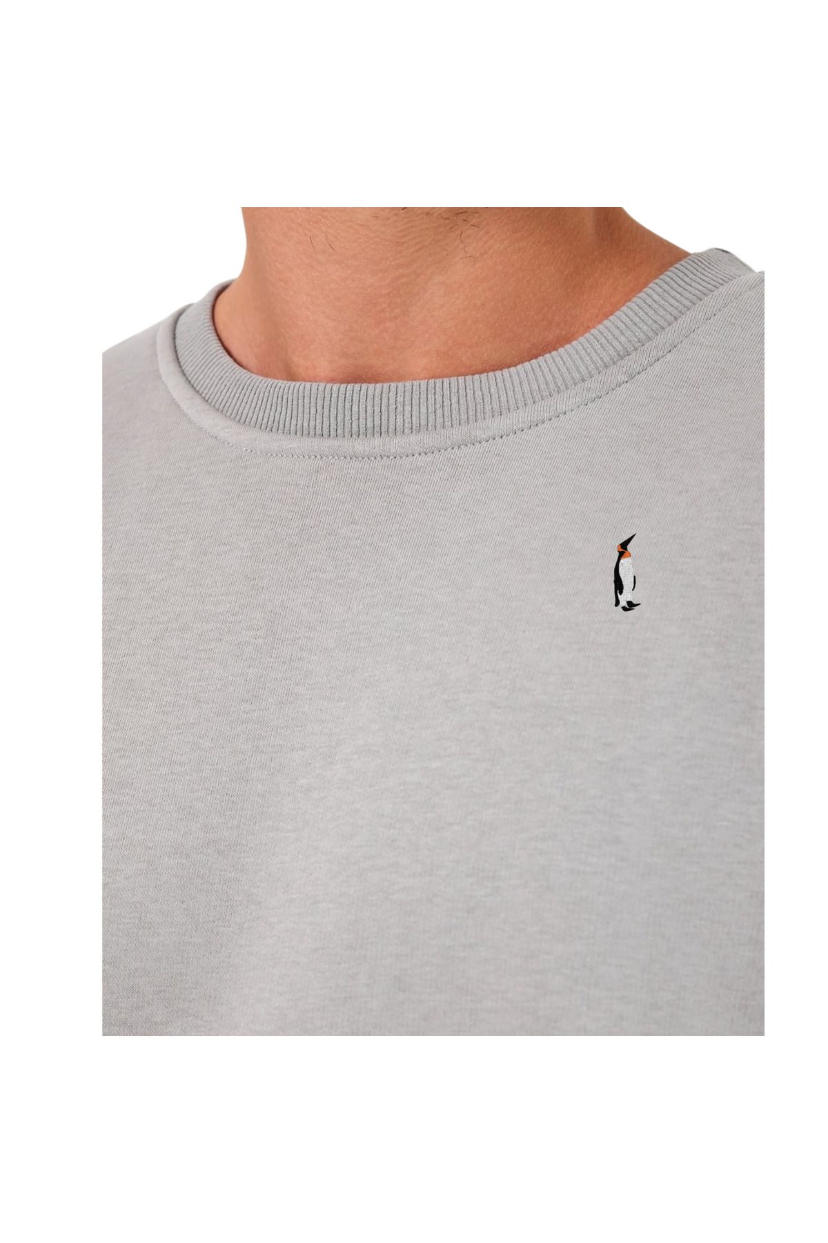 ChapellaSocks Penguen Desen Nakışlı Unisex Sweatshirt- %100 Pamuk ve Rahat!