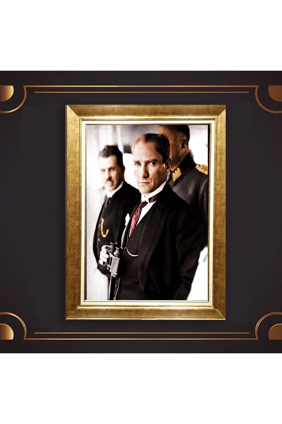 giyense ÖZEL TASARIM ÇERÇEVELİ PASPARTULU ATATÜRK TABLO A30