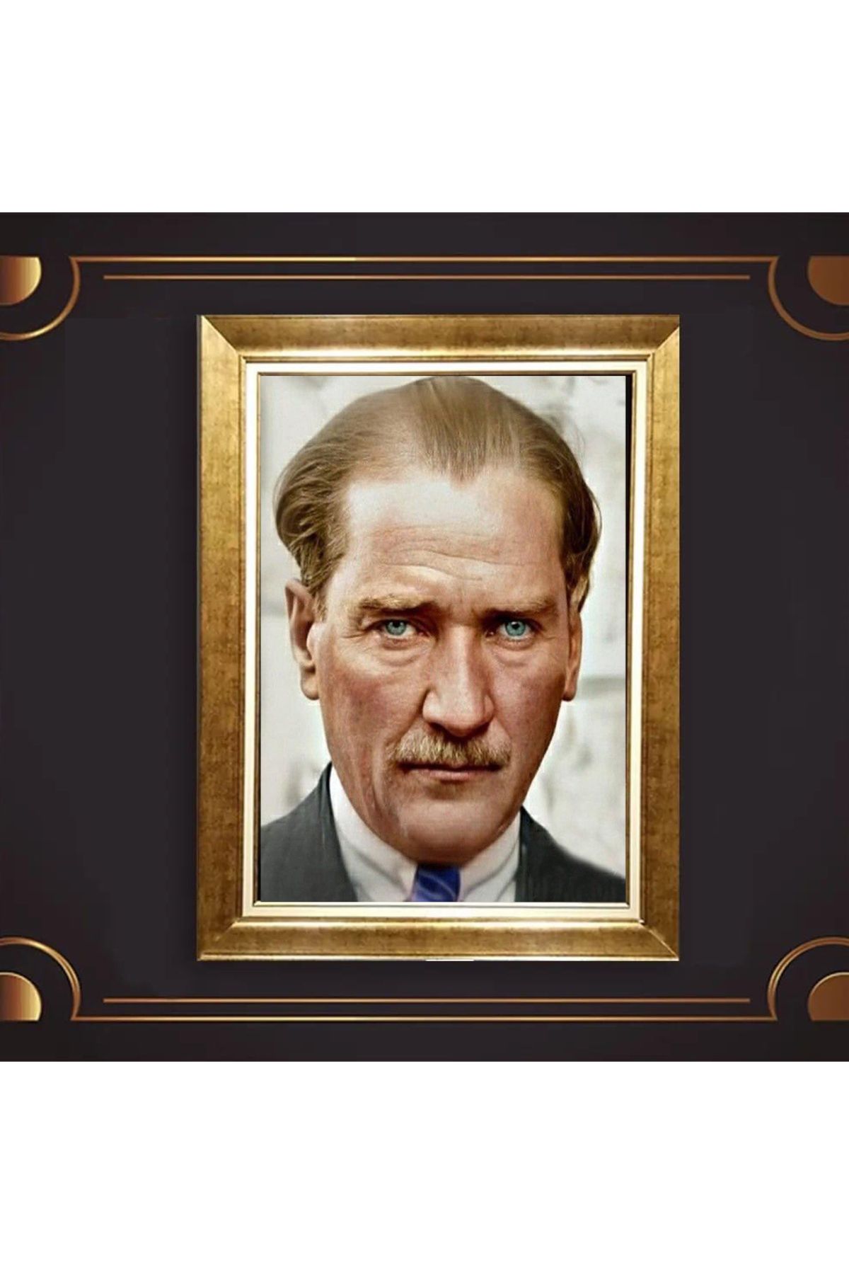 giyense ÖZEL TASARIM ÇERÇEVELİ PASPARTULU ATATÜRK TABLO A100