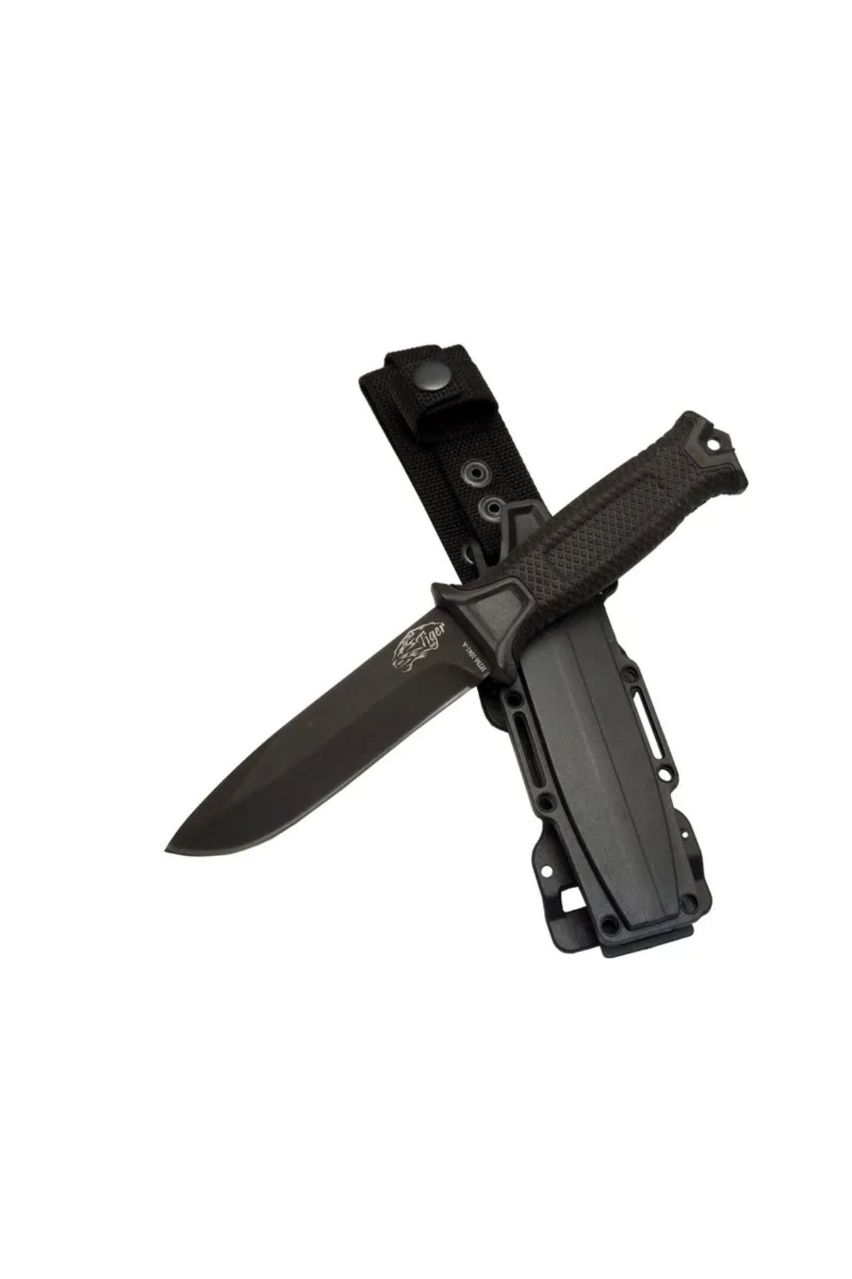 Belle Fusion Tiger Tactical Htm 1041 A Siyah Outdoor / Survival Bıçak 27cm - Kauçuk Sap, Kılıflı, Kutulu