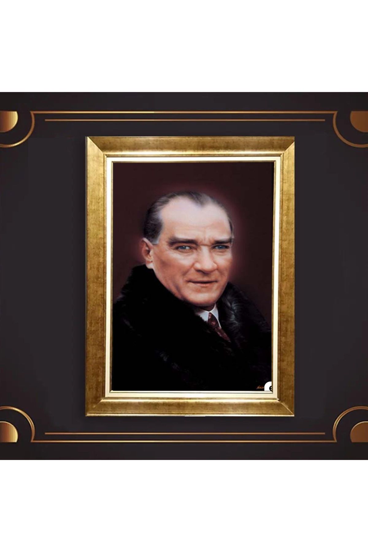 giyense ÖZEL TASARIM ÇERÇEVELİ PASPARTULU ATATÜRK TABLO A538