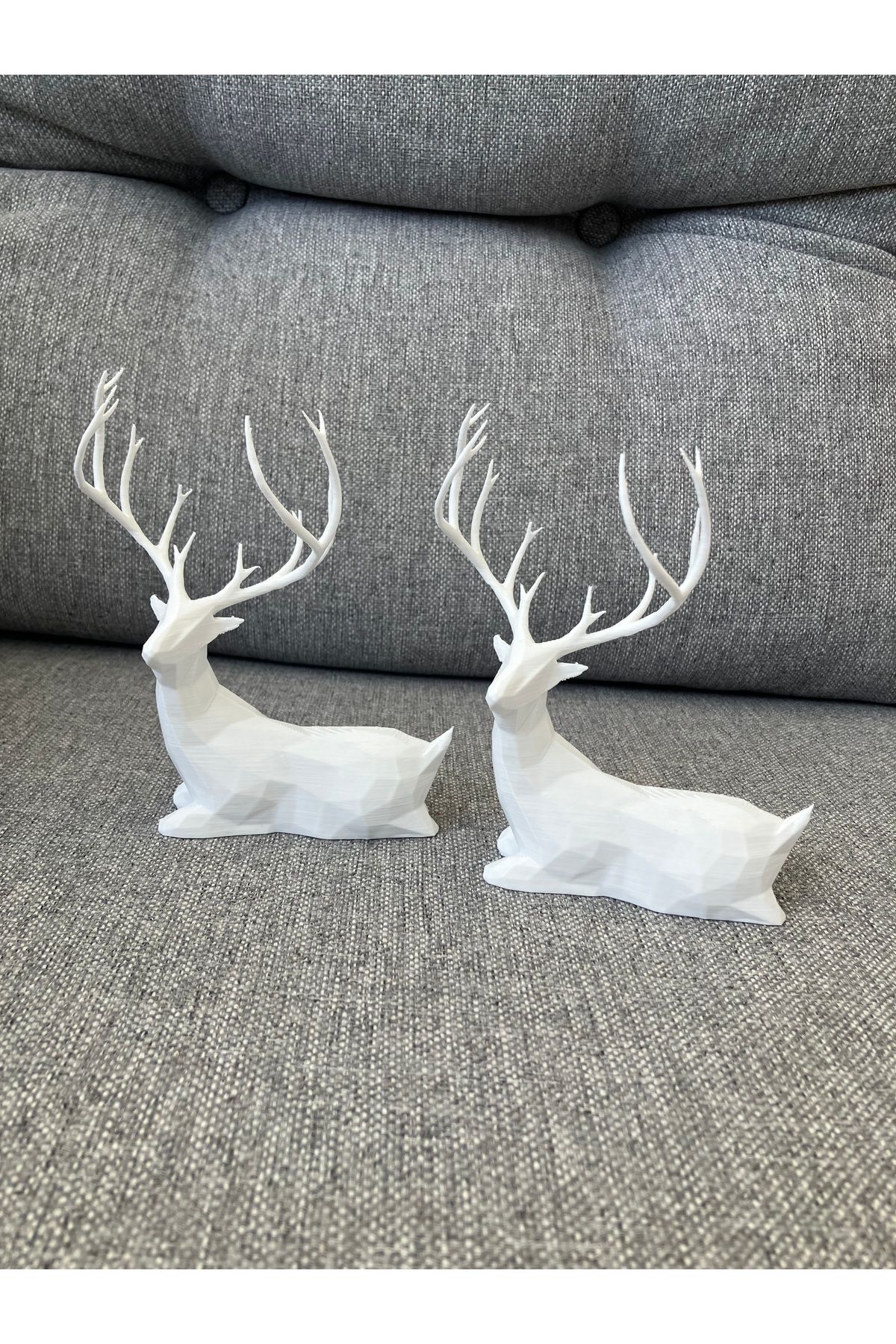 Home 2’li Beyaz Geyik Seti 12 cm yüksekliğinde