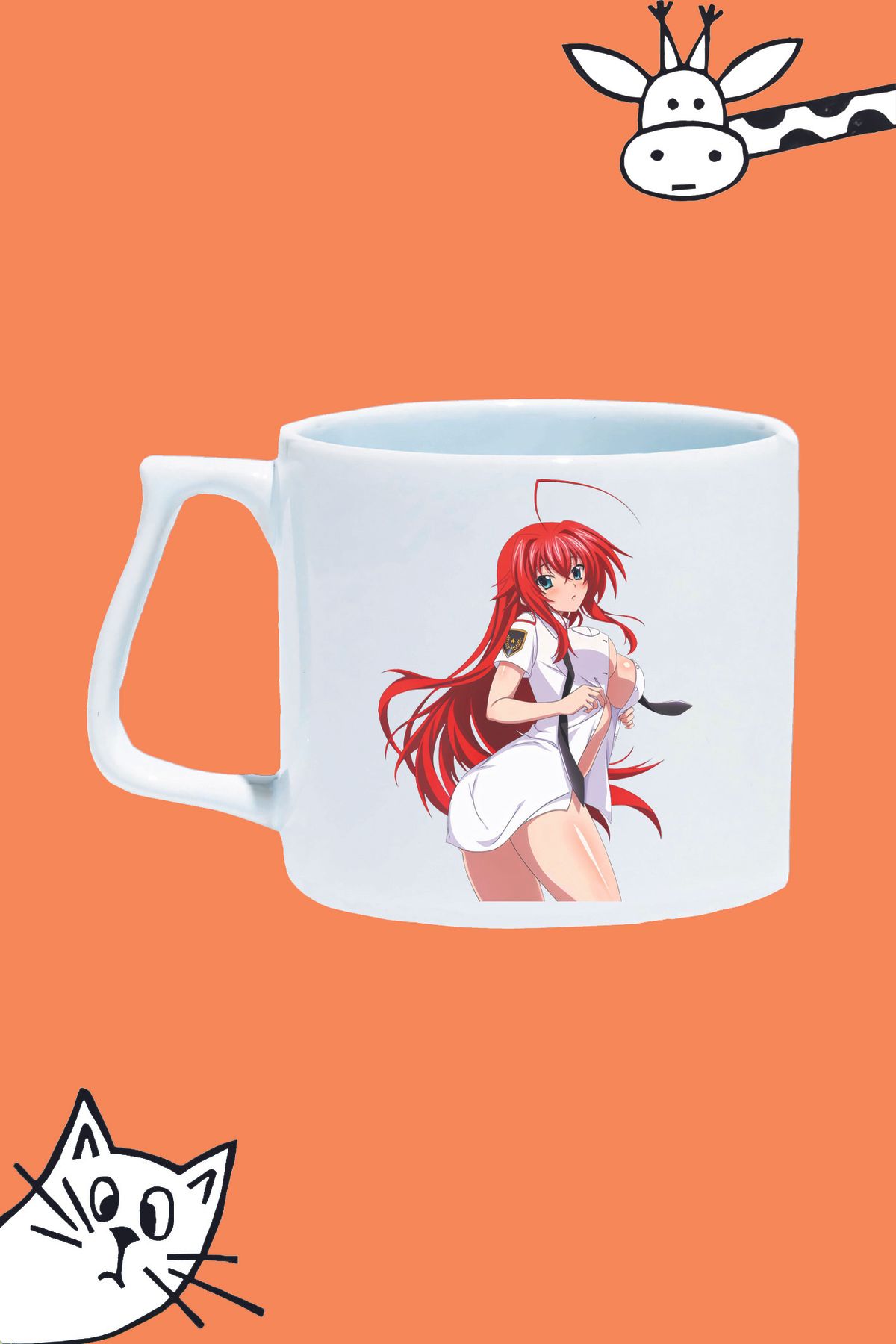 Olympus plus GREMORY RİAS KARAKTER ANİME High School DxD TASARIM BASKILI LÜKS KUPA BARDAK