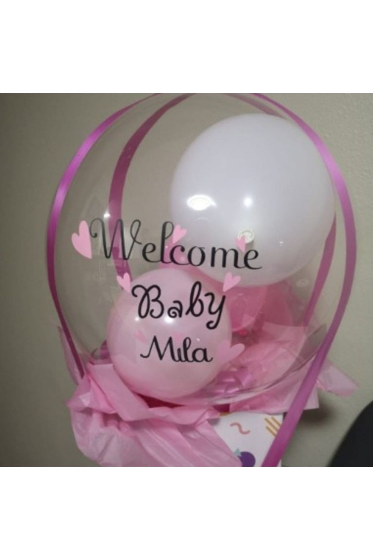 BALONCU ABLA KİŞİYE ÖZEL BALON ÜZERİ YAZI + 24 İNÇ BOBO BALON - HASTANE ODASI HEDİYE-İSİMLİ BALON