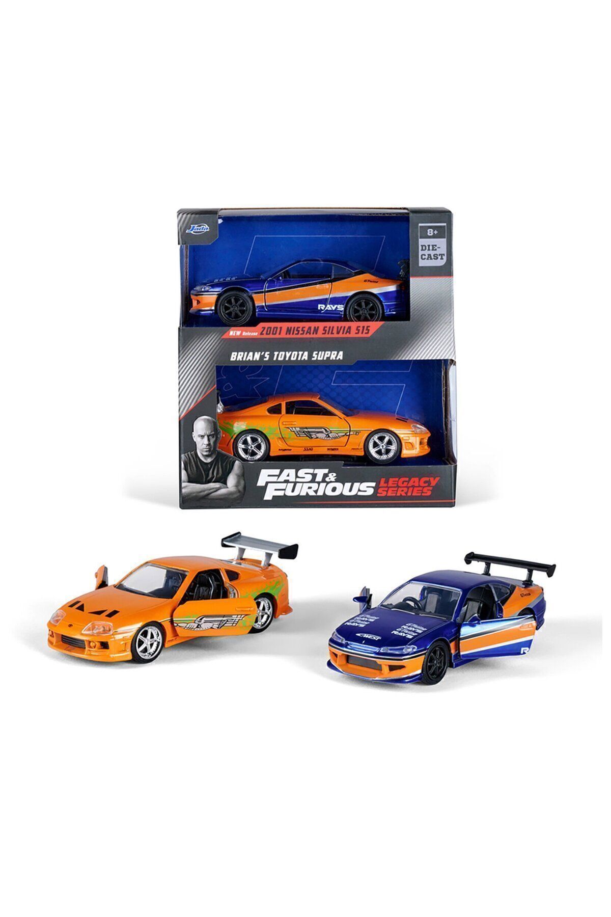SECTOYS Fast & Furious Legacy Series 2001 Nissan Silvia S15 & Toyota Supra 1:32 Hızlı Ve Öfkeli