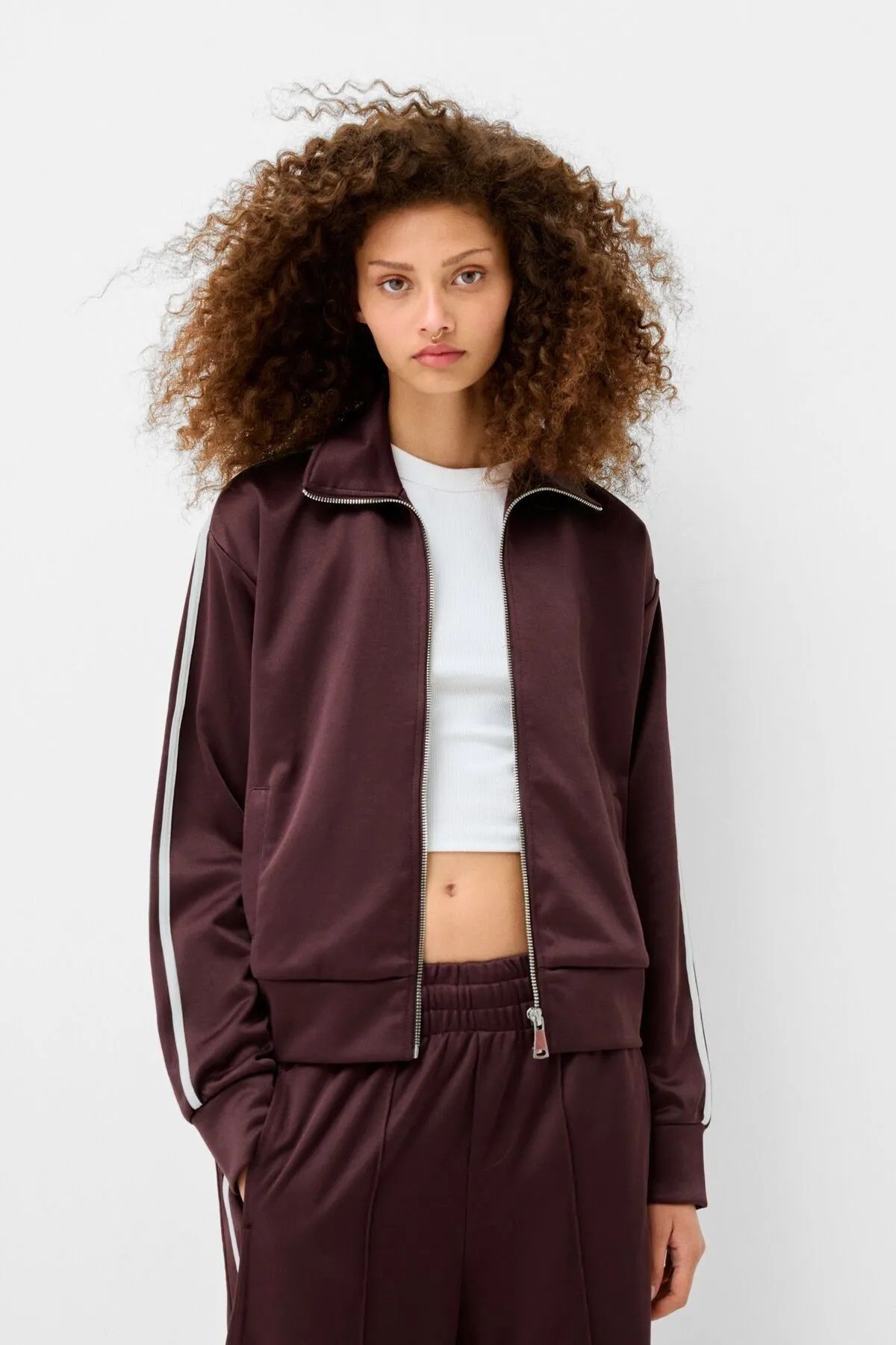 Butik ALLBUCKS BERSH KA Fermuarlı saten sweatshirt ceket ABBRS6292