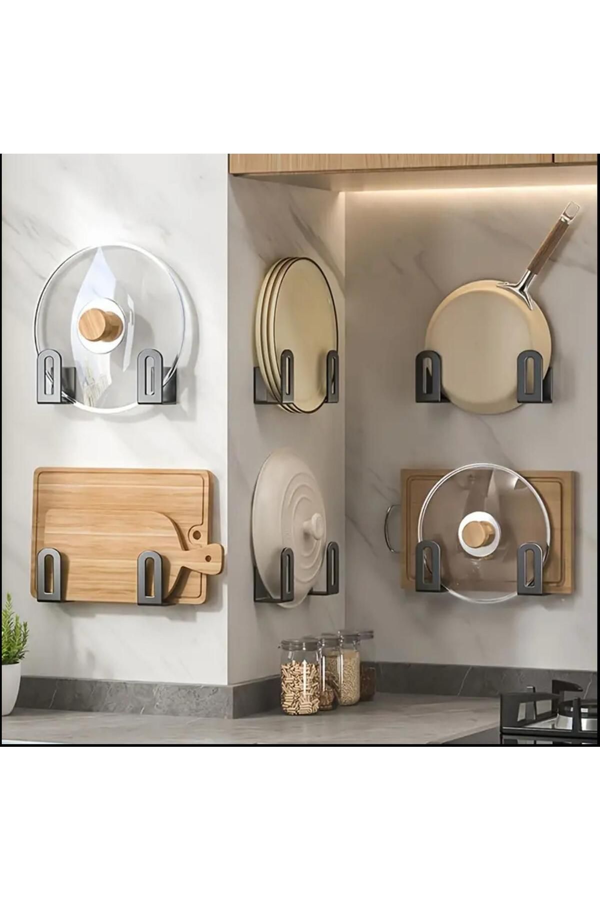 volo dekor - 4 lü Set Organizer , Mutfak Askı Rafı, Çok Amaçlı Depolama
