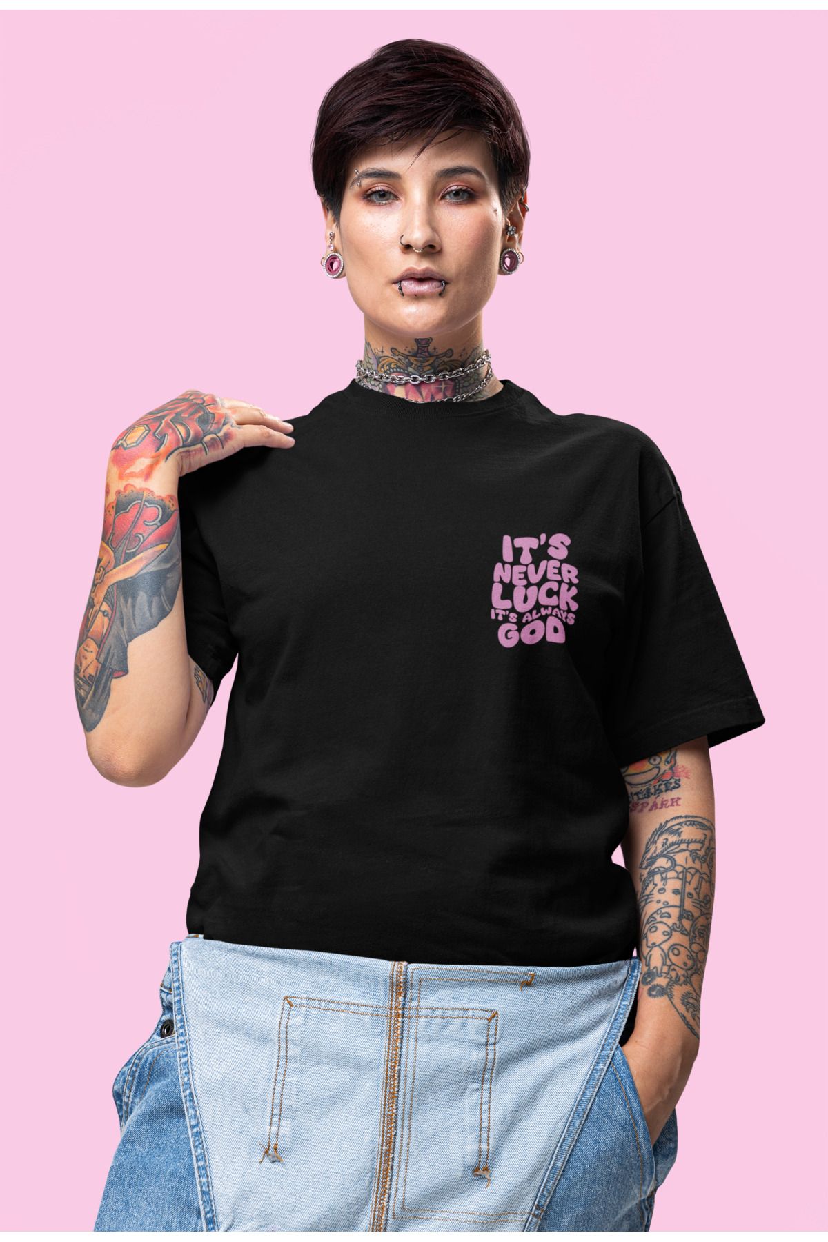ick artwear IT'S NEVER LUCK IT'S ALWAYS GOD BASKILI ULTRA COMFORT OVERSIZE TSHIRT – 30/1 SÜPREM PENYE