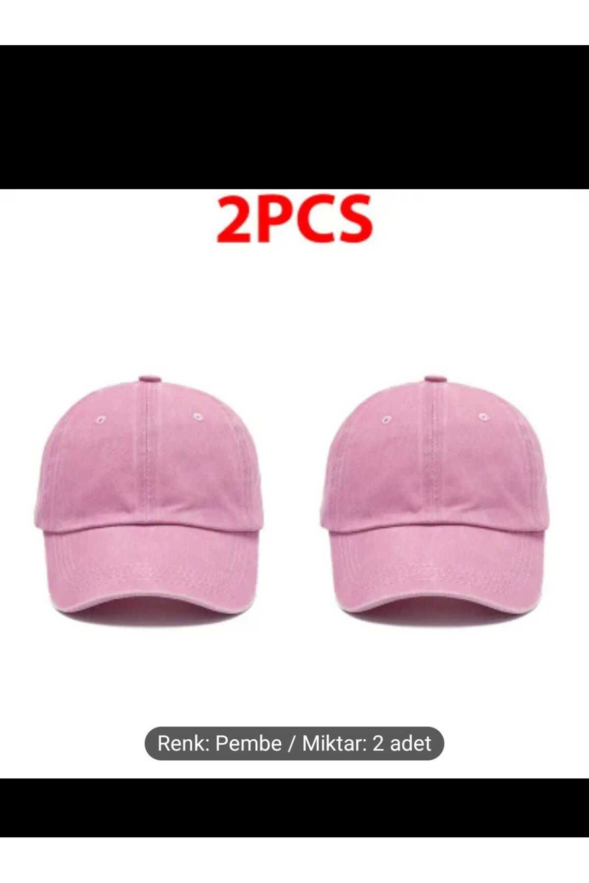 WOHOME Vintage Görünümlü Unisex 2'li Şapka - Yıkamalı Pamuk Kep