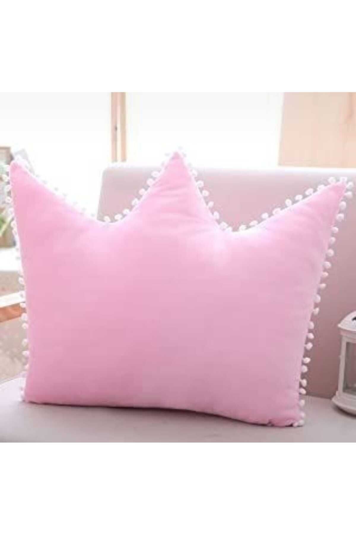 Hobizer Teksti Dekoratif Taç Puf Yastık Çocuk Bebek Odası Kırlent 50x40 cm