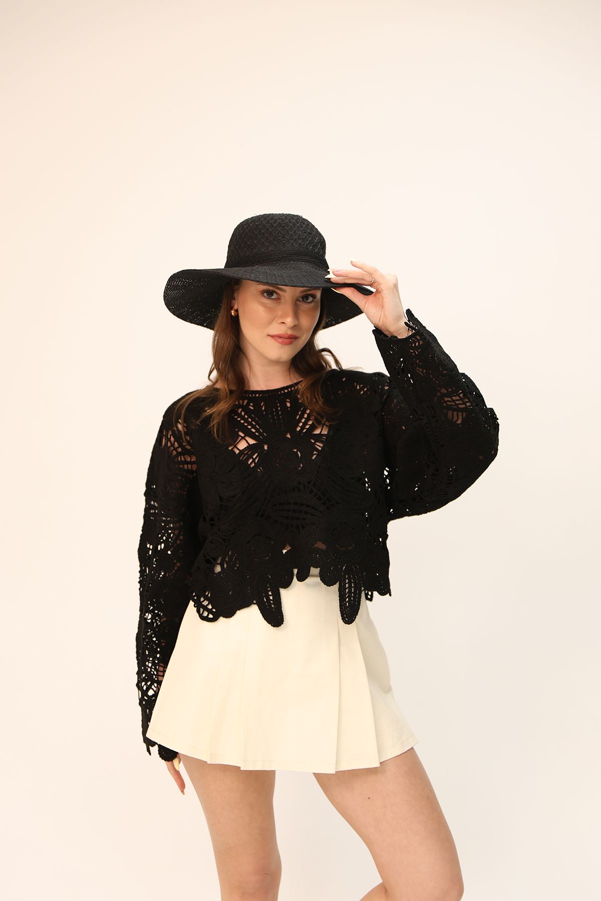 DM DİLAN MODA KADIN TIĞ İŞİ STANDART BEDEN BLUZ
