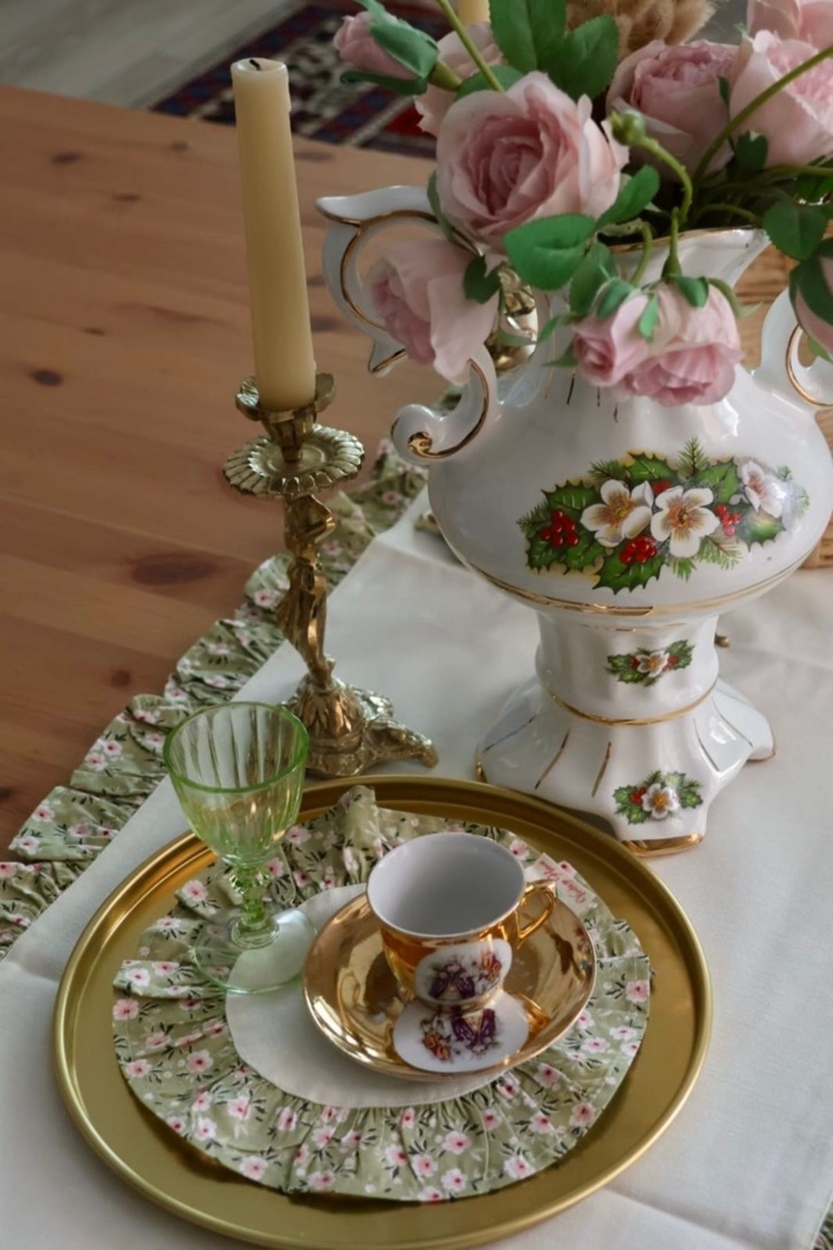 vintagetasarım kahve sunum ve ya bardak altlığı 1 adet çiçekli fırfırlı vintage 20 cm