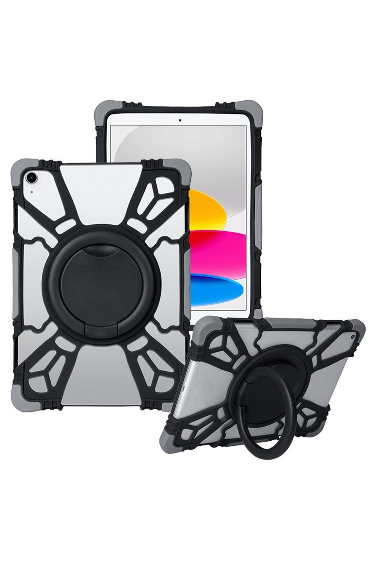 Dexmon İpad Air 4-5-6 10.9 Uyumlu Çocuk Tablet Kılıfı Dönebilen Standlı Taşınabilir Silikon Koruma