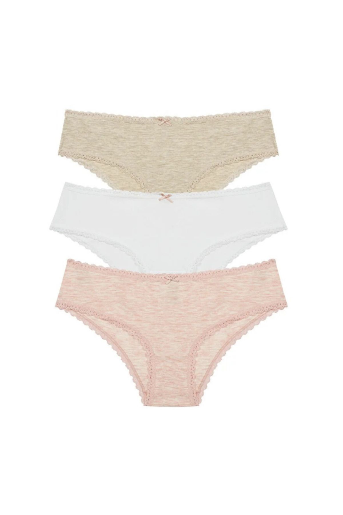 Penti Daily Lace 3 lü Bej Hipster Külot