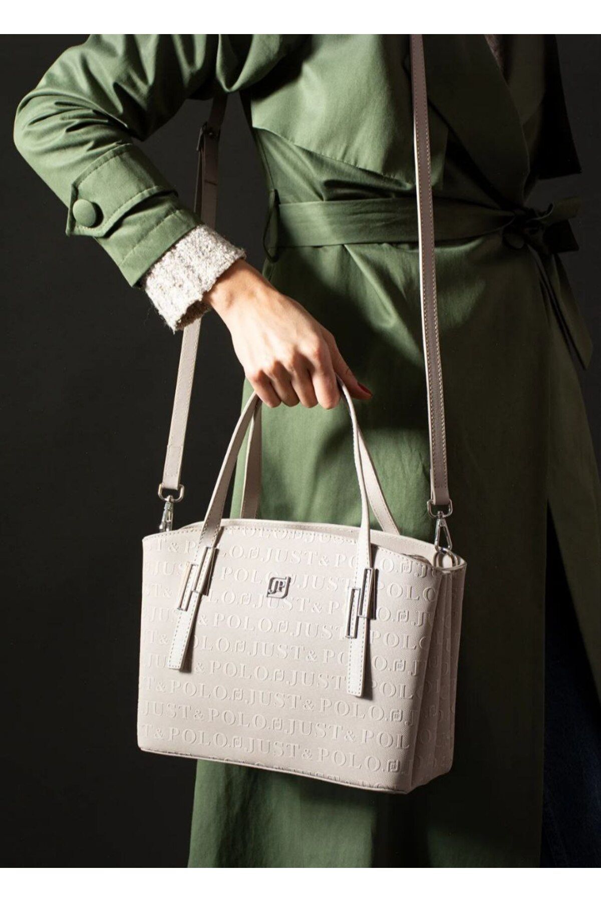 Just Polo justpolo kadın 5 bölmeli el omuz çantası ve cüzdan kombini (Anneler gününe özel model)