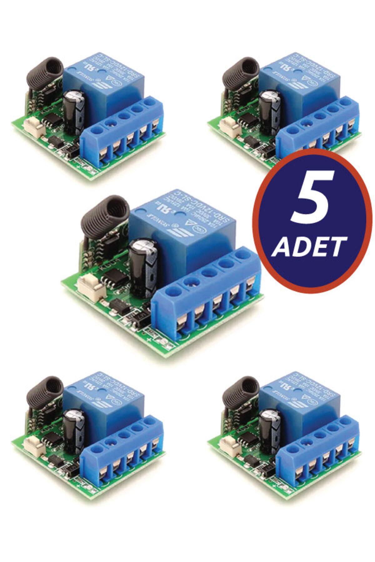 FÖF 5 ADET - 12V RF Alıcılı Röle Kartı 433 Mhz Kablosuz Rf Uzaktan Kontrol