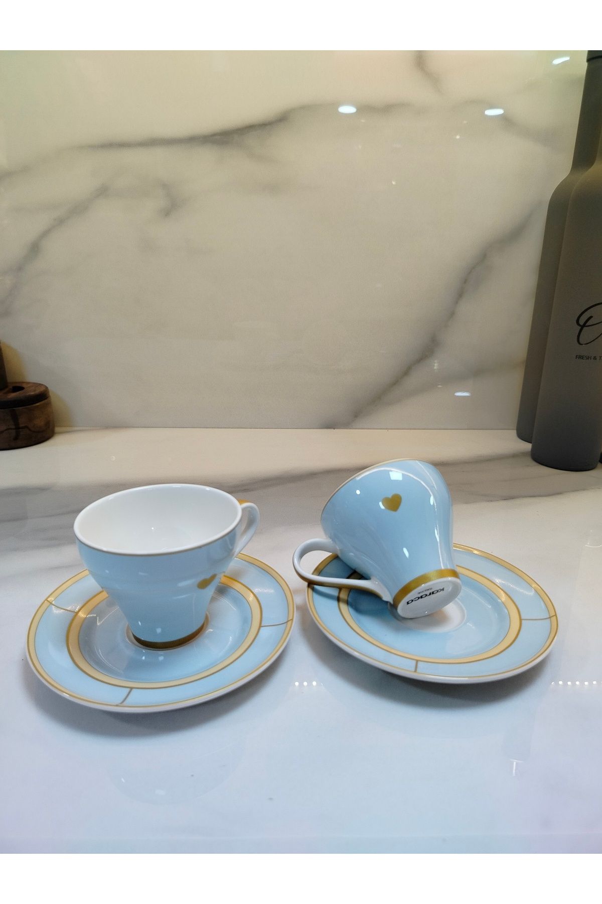 MDKLİFE Çay Fincanı Ve Tabağı 220 Ml Mavi