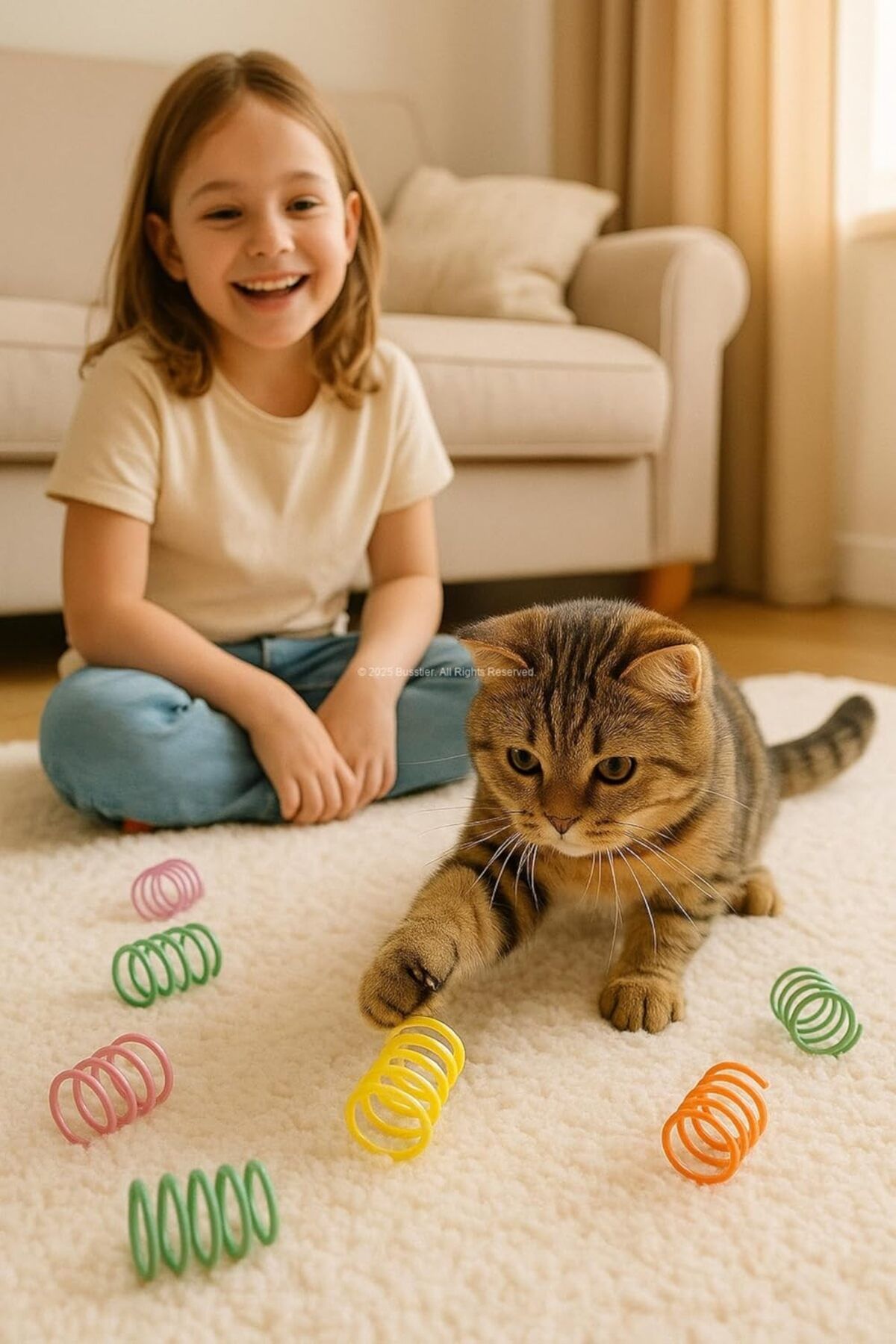 Busstier-Mixed Color Spiral Spring Cat Toy Set of 10 - Flexible, Durable, Fun 5