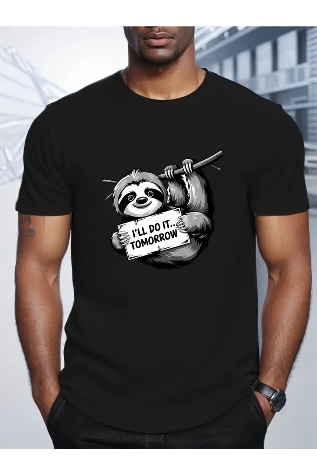 qubo sportswear & company qubo Unisex Oversize Baskılı Pamuklu Bisiklet Yaka Kısa Kollu SİYAH T-shirt