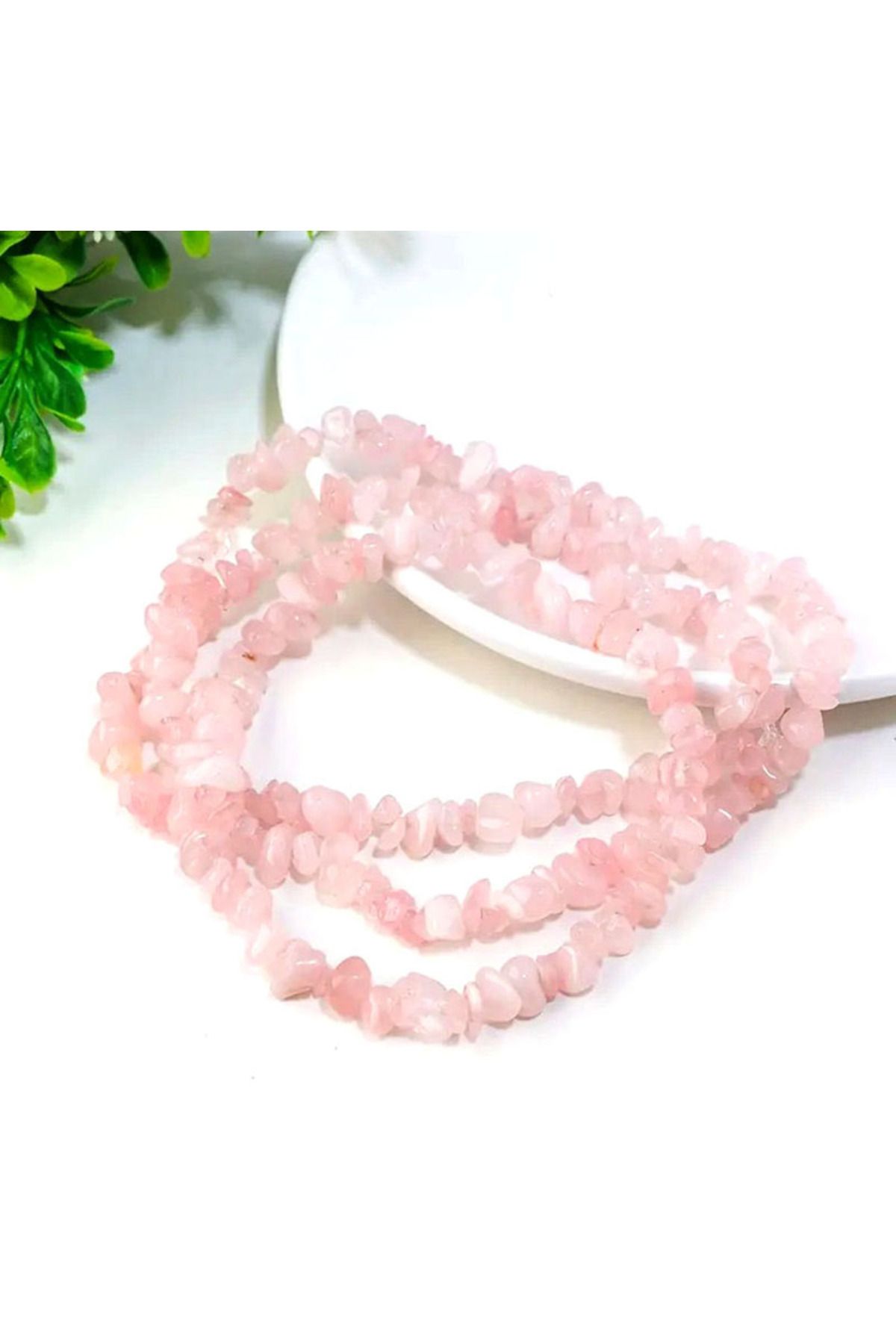 Buhara Stone Pembe Kuvars Kırıktaş Dizi 80cm Uzunluk