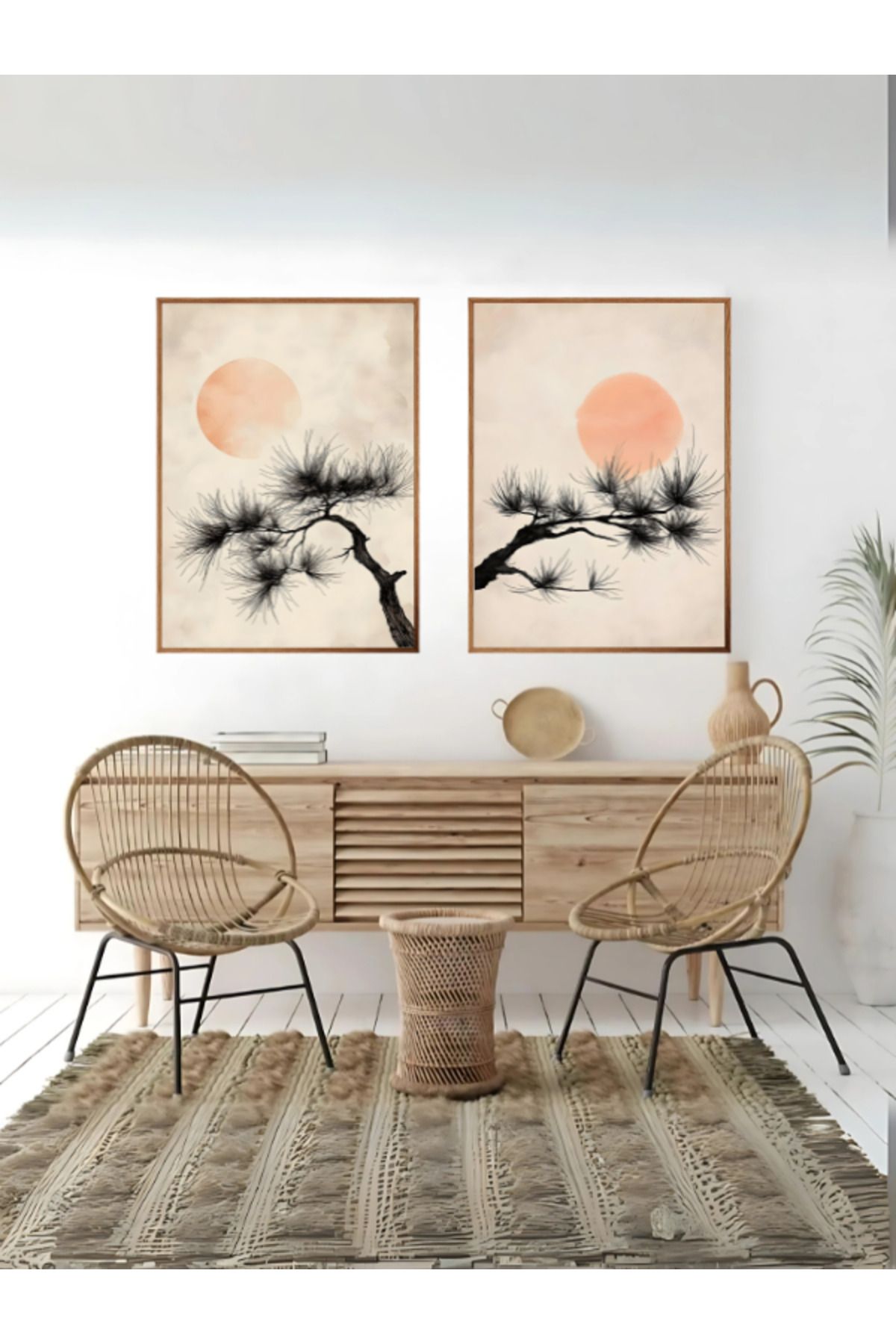 woodhomeworks Ahşap Çerçeveli 2 Li Tablo