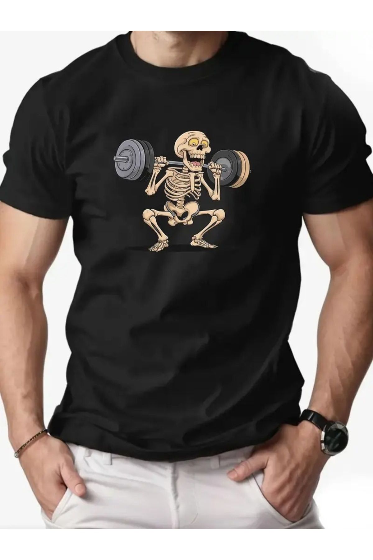 qubo sportswear & company qubo Unisex Oversize Baskılı Pamuklu Bisiklet Yaka Kısa Kollu SİYAH T-shirt